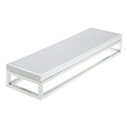 Cerve Collection Chrome Display Riser with White Top - 3 1/5"H by HUBERT – Metal, Grey, Model 53034+21734
