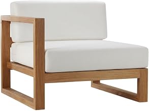 White Outdoor Patio Right-Arm Lounge Chair with Armrests, Stylish Durable Frame, Comfortable Seat, Ideal for Backyard and Garden Spaces
