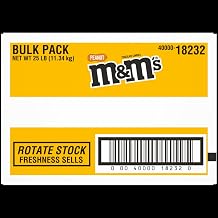 M&M's Peanut Milk Chocolate Candy Bulk Bag, 25 Pound, Resealable - Party Size Snack Mix & Baking Supply