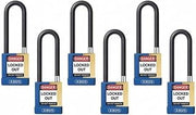 ABUS Keyed Padlock, Open, Rectangular Steel Body, Hardened Steel Shackle, 3/4 in W, 6 PK 20116-1 Each