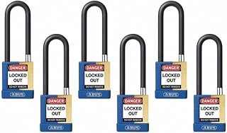 ABUS Keyed Padlock, Open, Rectangular Steel Body, Hardened Steel Shackle, 3/4 in W, 6 PK 20116-1 Each