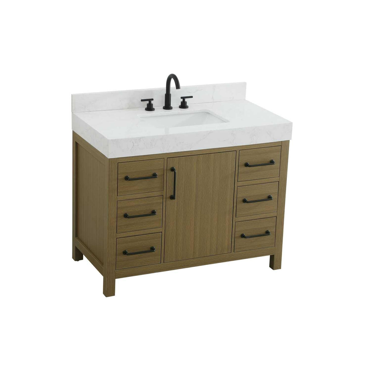 Elegant Kitchen and Bath 42" Single Bathroom Vanity in Chestnut Brown by Elegant Lighting – unspecified, Wood, Chestnut Brown, Model VF60642MCB-BS