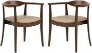 Ralmon Rich Walnut Dining Chairs Set of 2 with Solid Wood Construction by Starlight Canyon Home – Solid Wood, Rubberwood, Metal, Fabric, Brown, Pack of 2