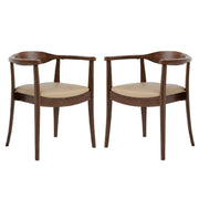 Ralmon Rich Walnut Dining Chairs Set of 2 with Solid Wood Construction by Starlight Canyon Home – Solid Wood, Rubberwood, Metal, Fabric, Brown, Pack of 2