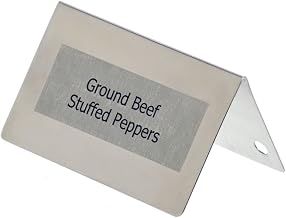 HUBERT Table Tent Signs Brushed Stainless - 3 1/2"L x 1 3/4"H