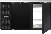 BBC59S-PT Two Section Refrigerated Pass-Thru Back Bar Cooler, 59" W x 34-3/4"H, Shallow Depth