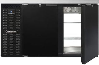 BBC59S-PT Two Section Refrigerated Pass-Thru Back Bar Cooler, 59" W x 34-3/4"H, Shallow Depth