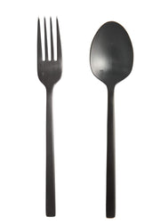 Arezzo 2 Piece Serving Set by Fortessa – 2 Piece Serving Set, Stainless Steel, Brushed Black, Model 2PPS-6B165-05