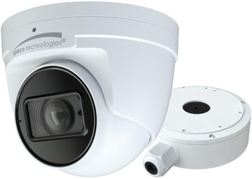 4MP H.265 IP Turret Camera with Advanced Analytics by Speco Technologies – white, Model O4T9