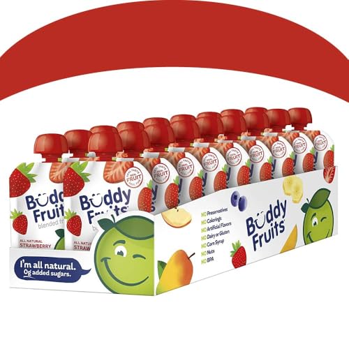 Buddy Fruits Strawberry / 3.2 Ounce (Pack of 18) / 18 Applesauce