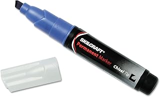 AbilityOne 7520009731060 - Large Permanent Marker - Chisel Tip - Blue Ink - 12 units