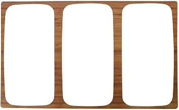 HUBERT Cold Food Display Tile 1/3 Size Bamboo Melamine - 21" L x 12 3/4" W