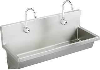 Elkay EWMA4820SACC Commercial 48" x 20" single Wall Hung Multiple Station Hand Wash Sink Kit 1 Hole