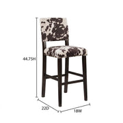 Brown Pine and Hardwood Bar Stool with Microfiber Seat by Furnifact – Pine, Local Hardwood, Plywood, Birch, Ca Foam, Microfiber, Rubberwood,MDF, Brown