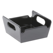 Serving Bowl with Handles Square Black Melamine - 4" L x 4" W x 2 3/10" H by HUBERT – 4.0 liters, Melamine, Black, Model H0220-BLACK