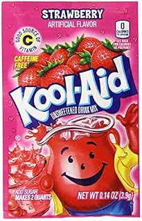 Kool-Aid Strawberry Unsweetened Soft Drink Mix, 0.14-Ounce Packets (Pack of 192)