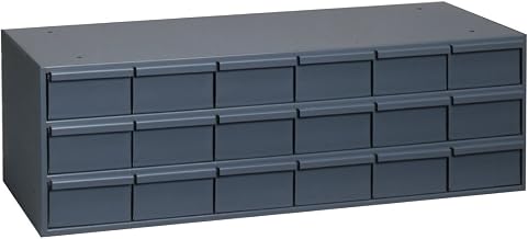 Durham 030-95 Gray Cold Rolled Steel Storage Cabinet, 33-3/4" Width x 12-7/8" Height x 11-3/4" Depth, 18 Drawer