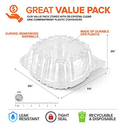 Stock Your Home 5" x 5" - 25 Count / Clear / 25 Clamshell Take Out Containers