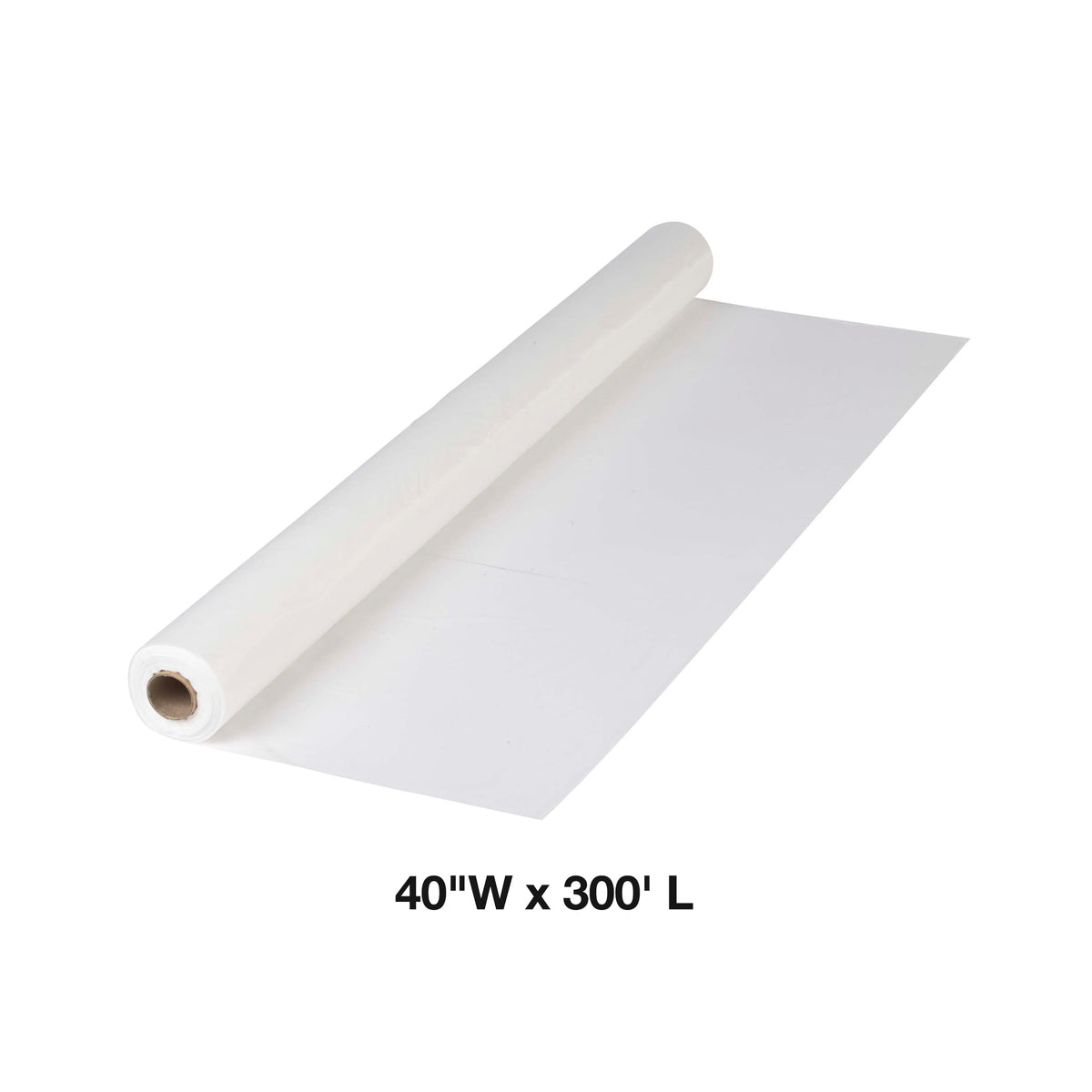 HFM114000 - Plastic Roll Tablecover by Hoffmaster – 3600" x 480" (Rectangular), Plastic, White