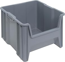 Quantum Giant Hopper Bin, QGH800, 16-1/2"W x 17-1/2"D x 12-1/2"H Gray - Lot of 2