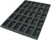 Silikomart SQ006 30 Compartment Mini Cakes Silicone Baking Mold - 3 15/16" x 2 1/16" x 1 1/4" Cavities