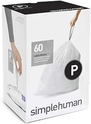 simplehuman Code P Custom Fit Drawstring Trash Bags in Dispenser Packs, 30 Liter / 8 Gallon, White – 240 Liners
