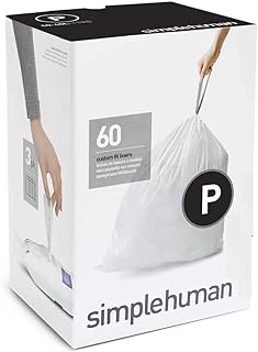 simplehuman Code P Custom Fit Drawstring Trash Bags in Dispenser Packs, 30 Liter / 8 Gallon, White – 240 Liners