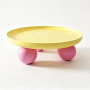 Round Coffee Tables for Living Room,Mesa De Centro para Sala (Yellow-Pink,75x75x30cm)