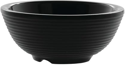 TableCraft Products RAM4RBK 4 oz./118 mL Ribbed Ramekin, Round, Black Melamine