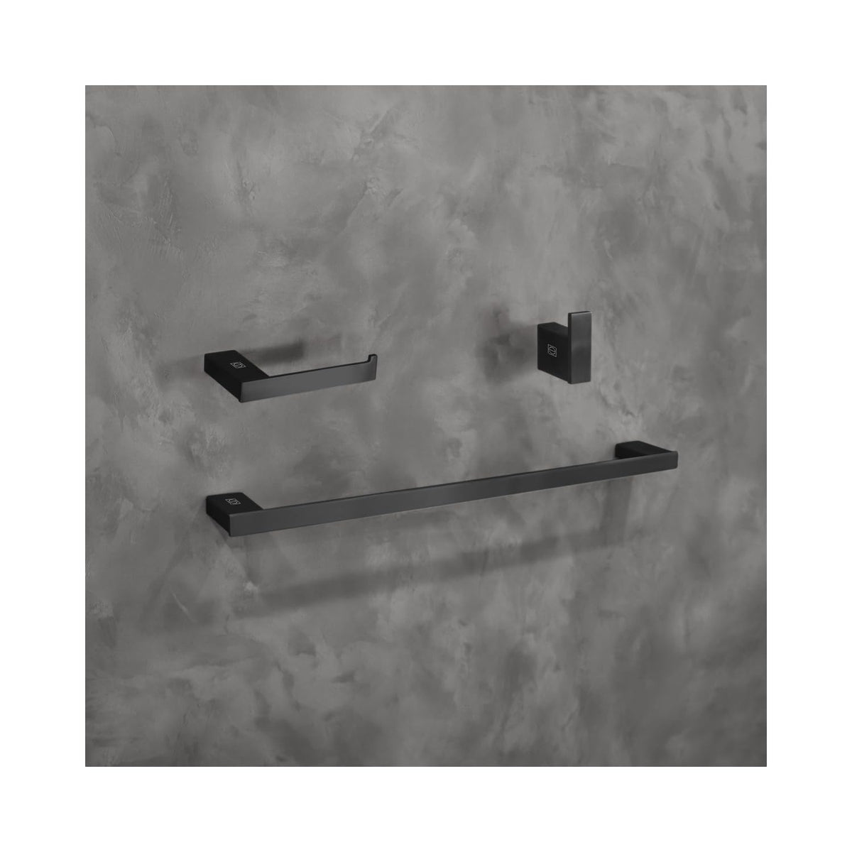 Sofia 3-Pc Stainless Steel Hardware Set in Black by Elegant Kitchen and Bath – Stainless Steel, Black, Model HWB-13S3HMBK