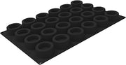 Silikomart SQ092 Silicone Pan with 24 Indented-Round Cavities 3.15 Inch Diameter x 1.38 Inch High