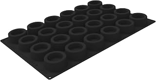 Silikomart SQ092 Silicone Pan with 24 Indented-Round Cavities 3.15 Inch Diameter x 1.38 Inch High