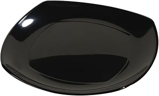 Carlisle FoodService Products Carlisle 4330803 Melamine Square Upturn Plate 7-3/4 Inch, Black