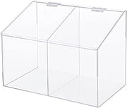 Global Industrial Acrylic PPE Dispenser, 2 Compartments, Clear