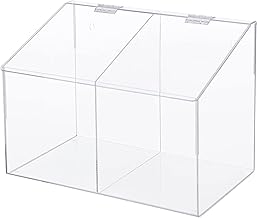 Global Industrial Acrylic PPE Dispenser, 2 Compartments, Clear