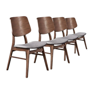 Solid Wood Fabric-Upholstered Dining Chairs Set of by Starlight Canyon Home – Solid Wood, MDF, Fabric (100% Polyester), Foam, Grey, Pack of 4