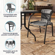 Flash Furniture Grey / Set of 2 / Contemporary Patio Dining Chairs