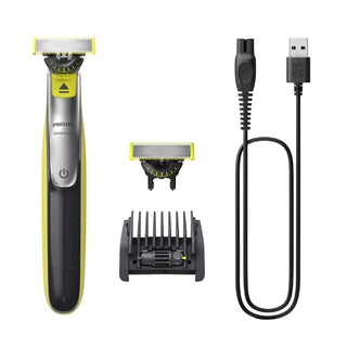 OneBlade 360 hybride Visage : rasoir/tondeuse à Barbe électrique by PHILIPS – 1 Count (pack of 1), Stainless Steel, Black, Model QP2734/30