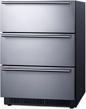 Summit 24" 3 Drawer Refrigerator, Built In Drawer refrigerator, 4.9 cu.ft, Stainless Steel- SP6DS3D