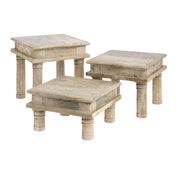 Buffet Riser Square Mango Wood Table Riser - 8 2/3" L x 8 2/3" W x 5" H by HUBERT – 8.7" x 8.7" x 5", Wood, Natural, Model 1111