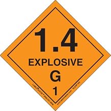 Labelmaster SLEXP14G Explosive 1.4 G Label, Vinyl, Hazmat, 4" x 4" (Pack of 500)