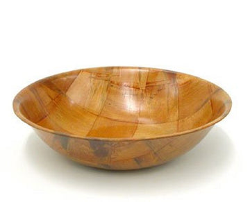 Round Woven Wood Snack or Salad Bowl by Winco – Woven Wood, Mahogany, Model WWB-6