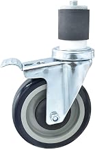 BK Resources 5" Polyurethane 2" Expanding Stem Swivel Caster for Work Tables with Total Lock Brake, NSF, 300lb Capacity Per Wheel
