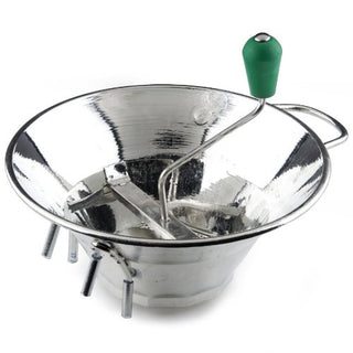 Tellier S3 5 Qt. Tin-Plated #3 Rotary Food Mill by Food Mills – 5.0 quarts, Silver, Model EQ-Mills-S3-4
