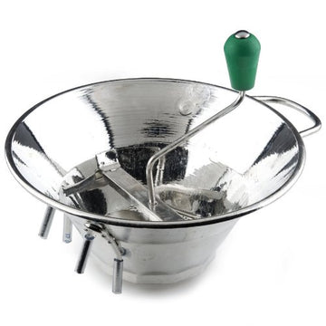 Tellier S3 5 Qt. Tin-Plated #3 Rotary Food Mill by Food Mills – 5.0 quarts, Silver, Model EQ-Mills-S3-4