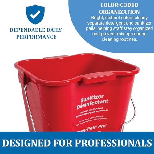 San Jamar 3 Quarts / Red / 1 Pails