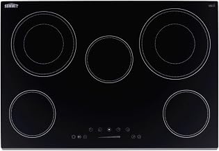 Summit 30" Electric Cooktop, 5-Burners, 208-240V Radiant Cooktop, Black- CR5B30T7B