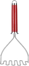 KitchenAid Stainless Steel Potato Masher – Red | Smooth, ergonomic handle ensures a comfortable grip, while the integrated hanging loop allows for easy, space-saving storage.