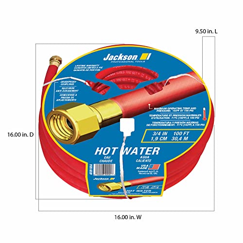 Jackson 3/4 in. x 100 ft. Hot Water Hose / Heavy Duty / 1 Tubing & Hoses