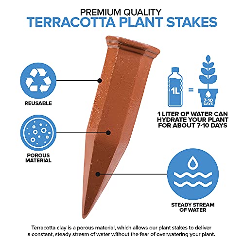 Modern Innovations 6 Pack / Terracotta / Simple and Functional Garden Stakes